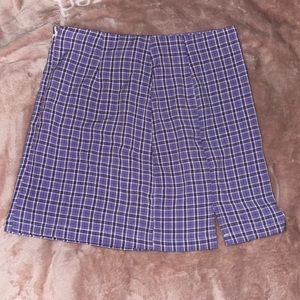 purple plaid skirt